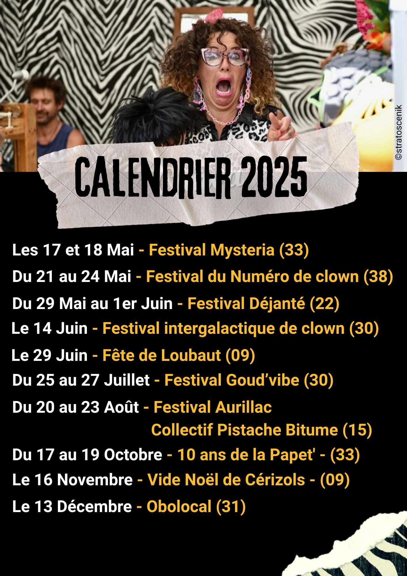 Calendrier 2025.Le PhotoMaTronche les dates 2025 du photomatronche - la programmation le calnedrier